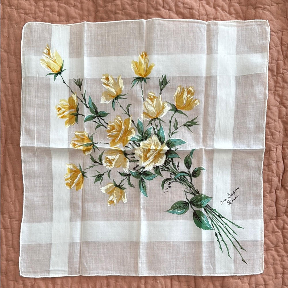 Floral Handkerchief with Yellow Flowers